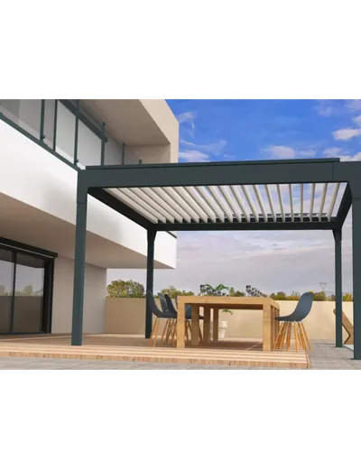 Pergola bioclimatique ilot parallèles